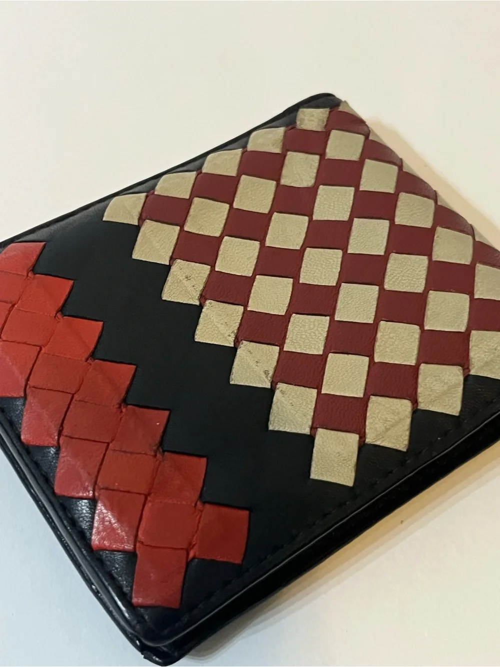 Bottega Veneta Tricolor Intrecciato Bifold Wallet 🇮🇹